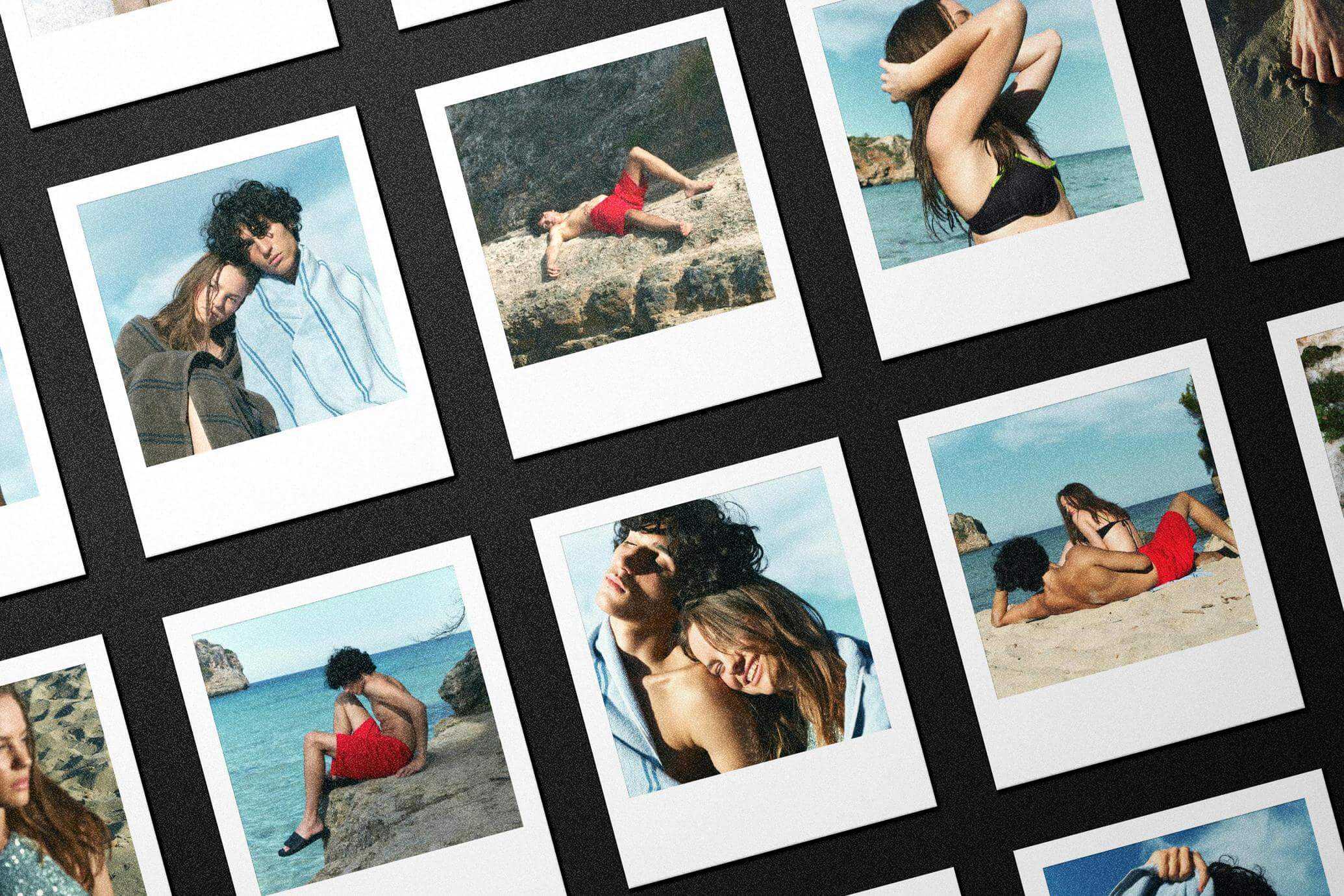 Free Polaroid Instant Cards Grid Mockup PSD Templates