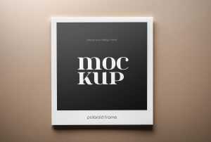 Free Polaroid Photo Frame Mockup Top view Templates
