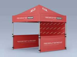 Free Pop-Up Canopy Tent With Sidewalls Mockup 3 PSD files