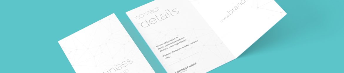 Free Portrait Folded Business Card Mockup