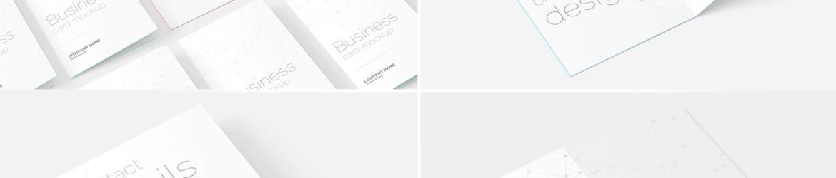 Free Portrait Folded Business Card Mockup 4 PSD files