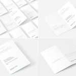 Free Portrait Folded Business Card Mockup 4 PSD files