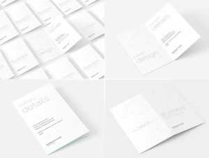 Free Portrait Folded Business Card Mockup 4 PSD files