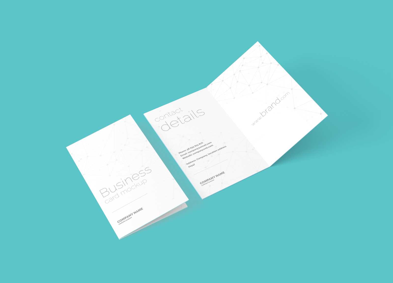 Free Portrait Folded Business Card Mockup