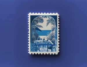 Free Postage Stamp Mockup PSD