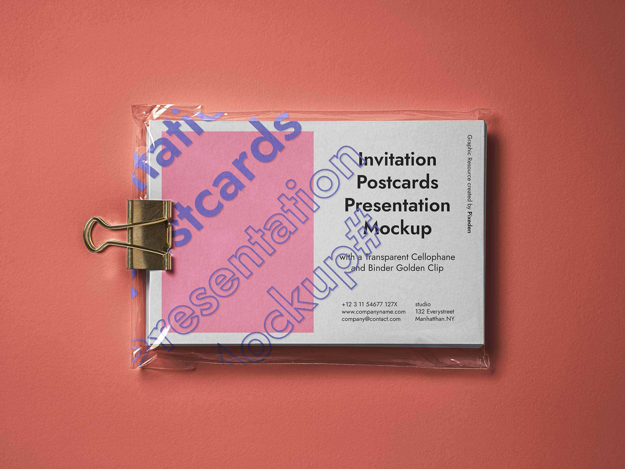 Free Postcard Mockup Inside Plastic Cover Mockup PSD