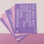 Free Postcards on Floor Mockup