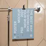 Free Poster Hanging on Tripod Mockup