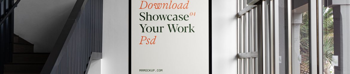 Free Poster in Living Room on Wall Mockup