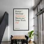 Free Poster in Living Room on Wall Mockup - Free PSD Download Free Poster in Living Room on Wall Mockup