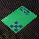 Free Poster on Metal Grid Mockup