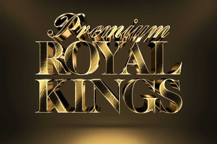Free Premium 3D Gold Text and Logo Effect PSD Vol.2