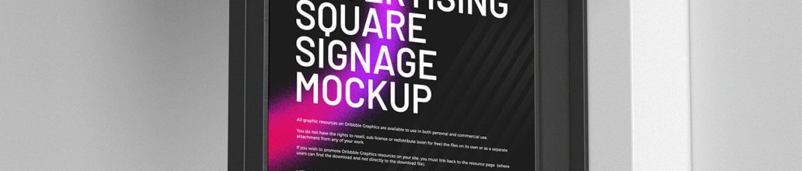 Free Premium Advertising Square Logo Signage Mockup