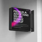 Free Premium Advertising Square Logo Signage Mockup