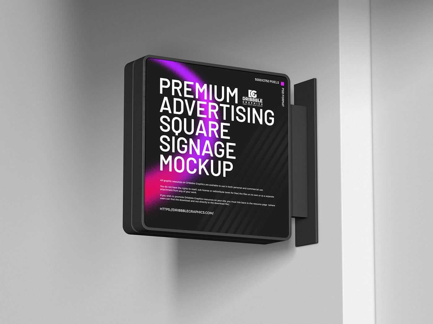 Free Premium Advertising Square Logo Signage Mockup