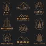 Free Premium and Luxury Style Real Estate Logo Design set Template in .PSD + Vector (.ai+.eps) files