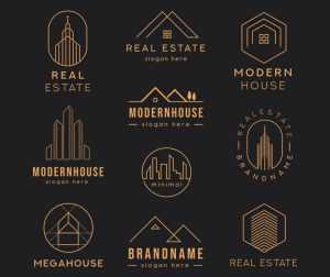 Free Premium and Luxury Style Real Estate Logo Design set Template in .PSD + Vector (.ai+.eps) files