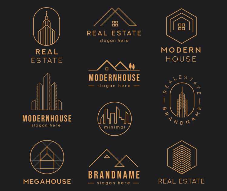 Free Premium and Luxury Style Real Estate Logo Design set Template in .PSD + Vector (.ai+.eps) files