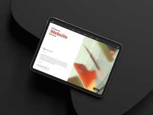 Free Premium Black 3D Device Website Mockup PSD Top view