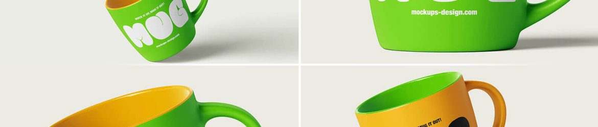 Free Premium Ceramic Coffee Mug Mockup PSD Set