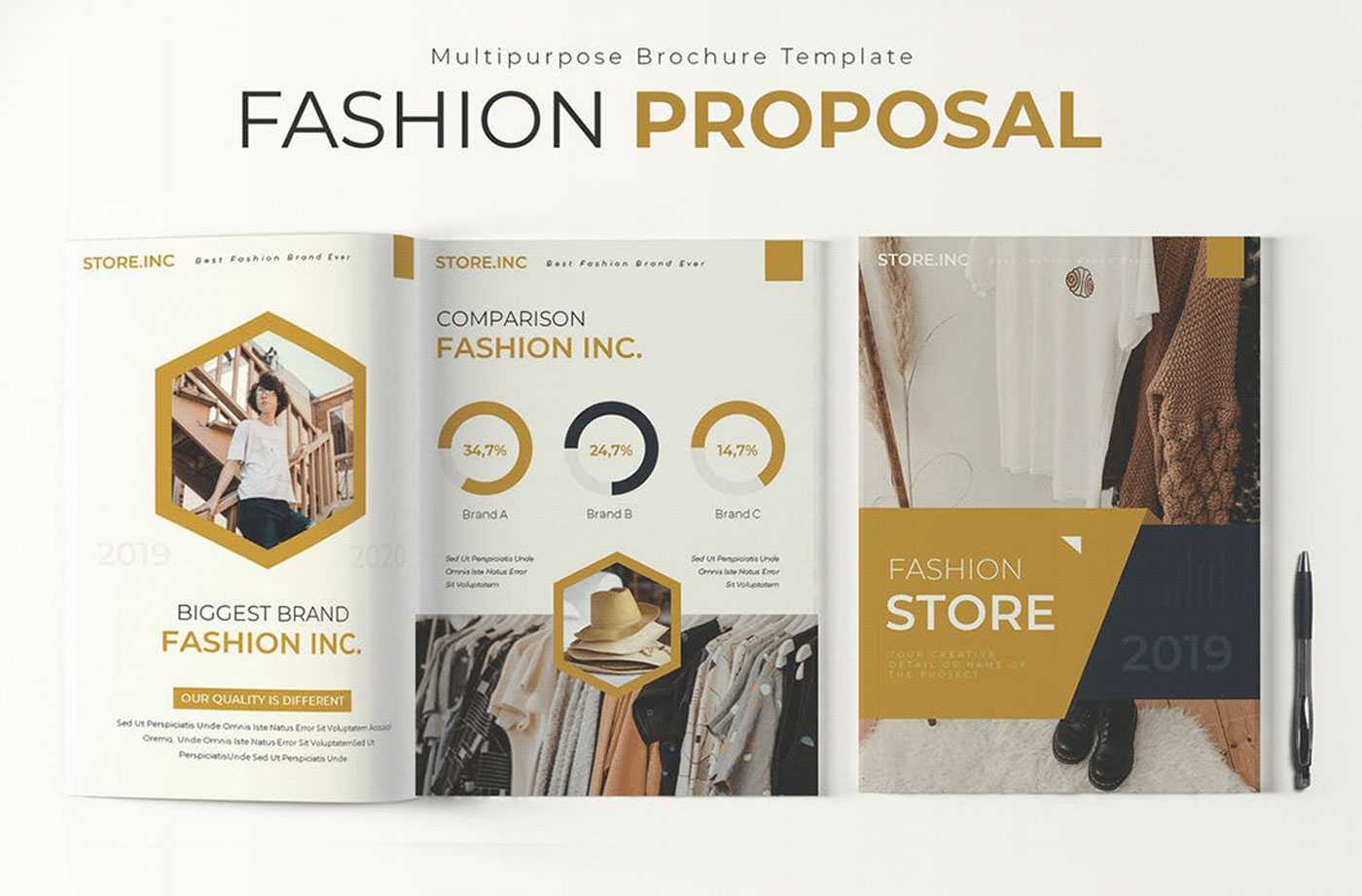 Free Premium Fashion Design Proposal Brochure Template PSD