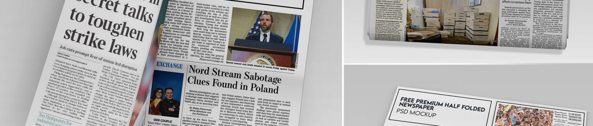 Free Premium Half Folded Newspaper PSD Mockup Free Premium Half Folded Newspaper PSD Mockup