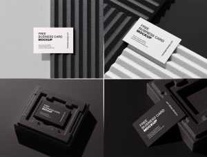 Free Premium Quality Business Cards Mockups PSD On Styrofoam