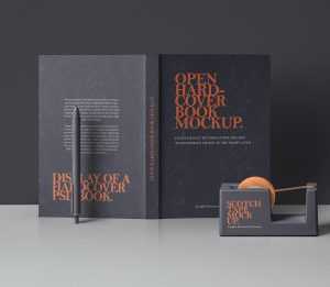 Free Premium Quality Open Hardcover Book Mockup