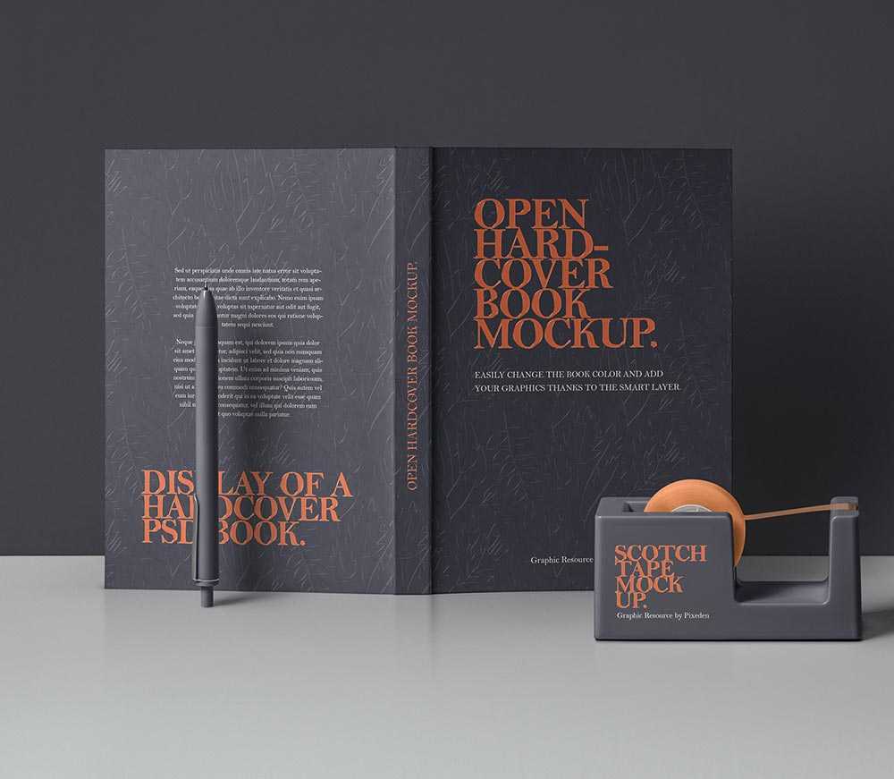 Free Premium Quality Open Hardcover Book Mockup