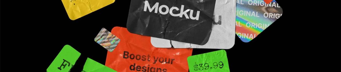 Free Pricing Sticker Mockups Pack PSD files