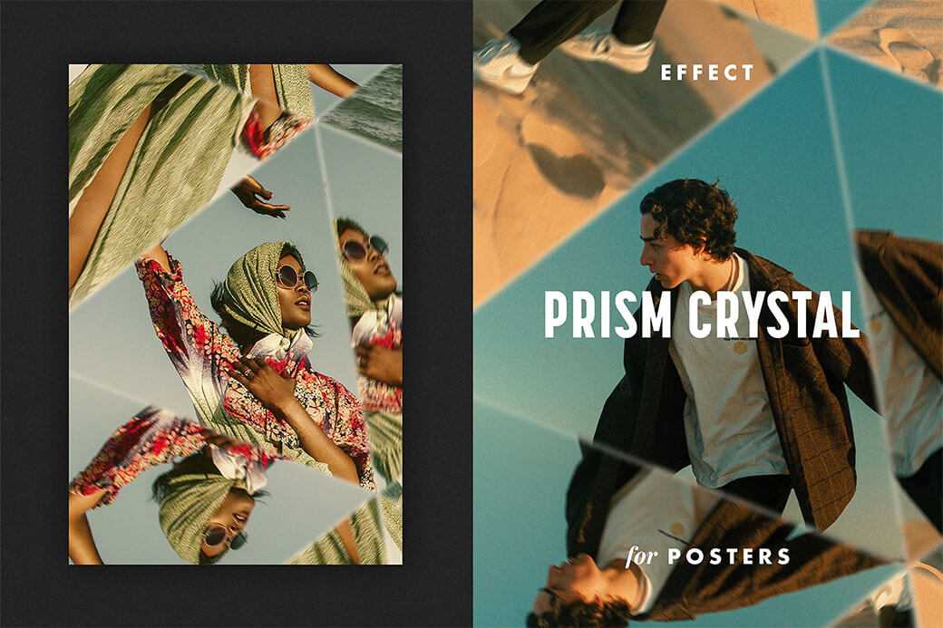 Free Prism Crystal Photo Effect PSD for Posters