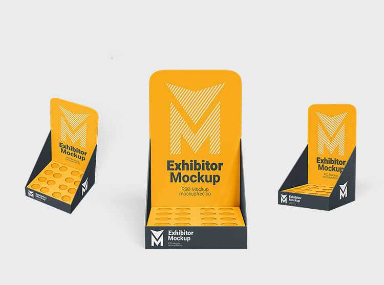 Free Product Exhibitor Packaging Display Mockups PSD Set
