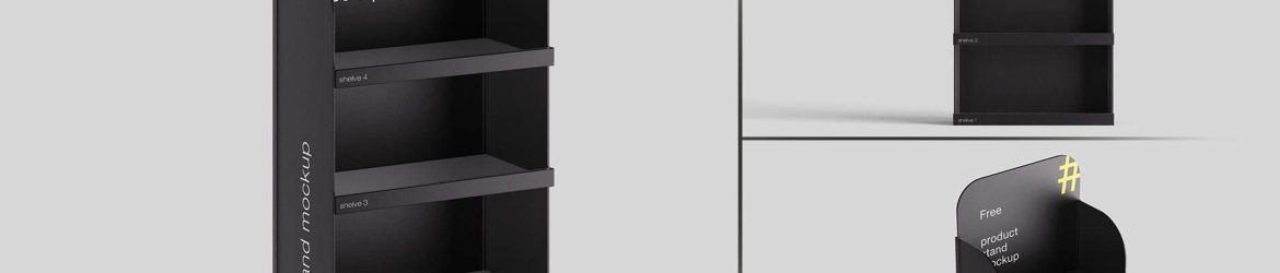 Free Products Display Stand Mockup PSD