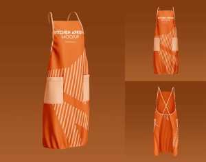 Free Professional Kitchen Apron Mockup PSD Set