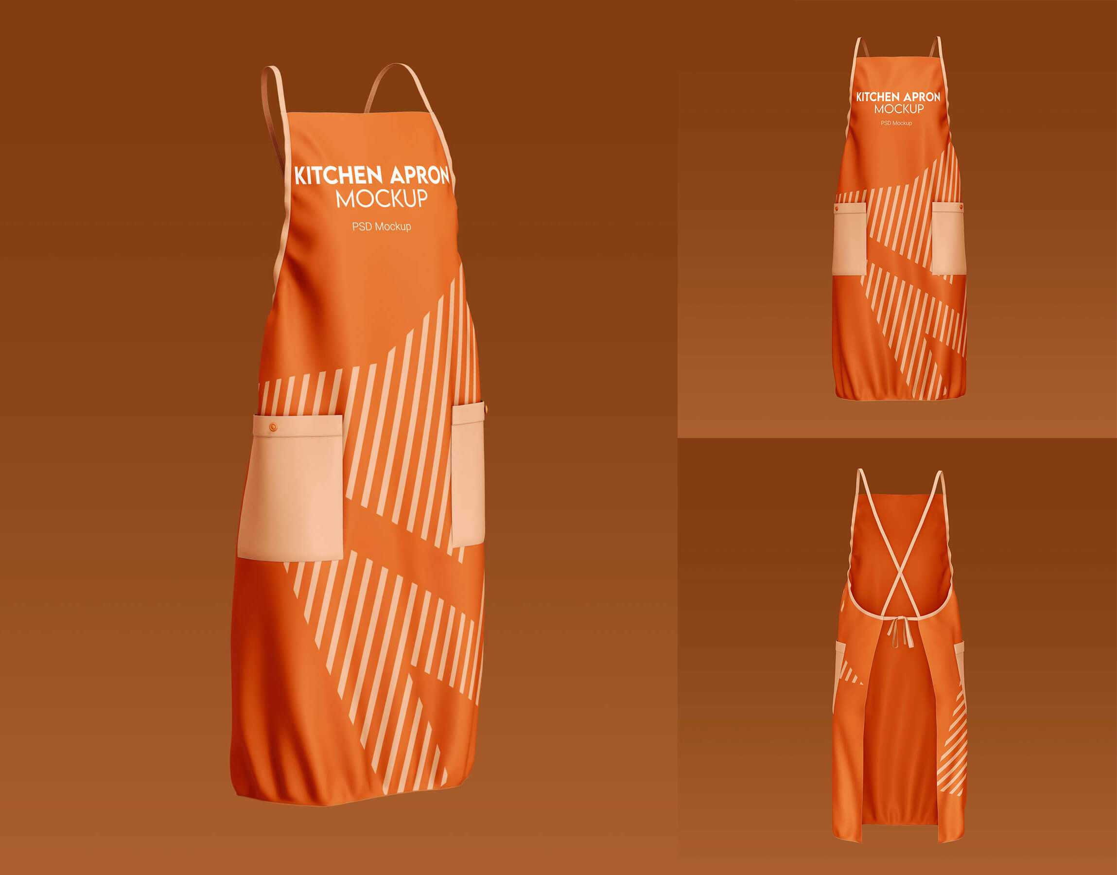 Free Professional Kitchen Apron Mockup PSD Set