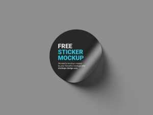 Free PSD 6 Free Round Sticker Mockups PSD Files