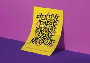 Free PSD A4 Paper Mockup Leaning Against Wall