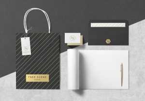 Free PSD Branding Scene Mockup