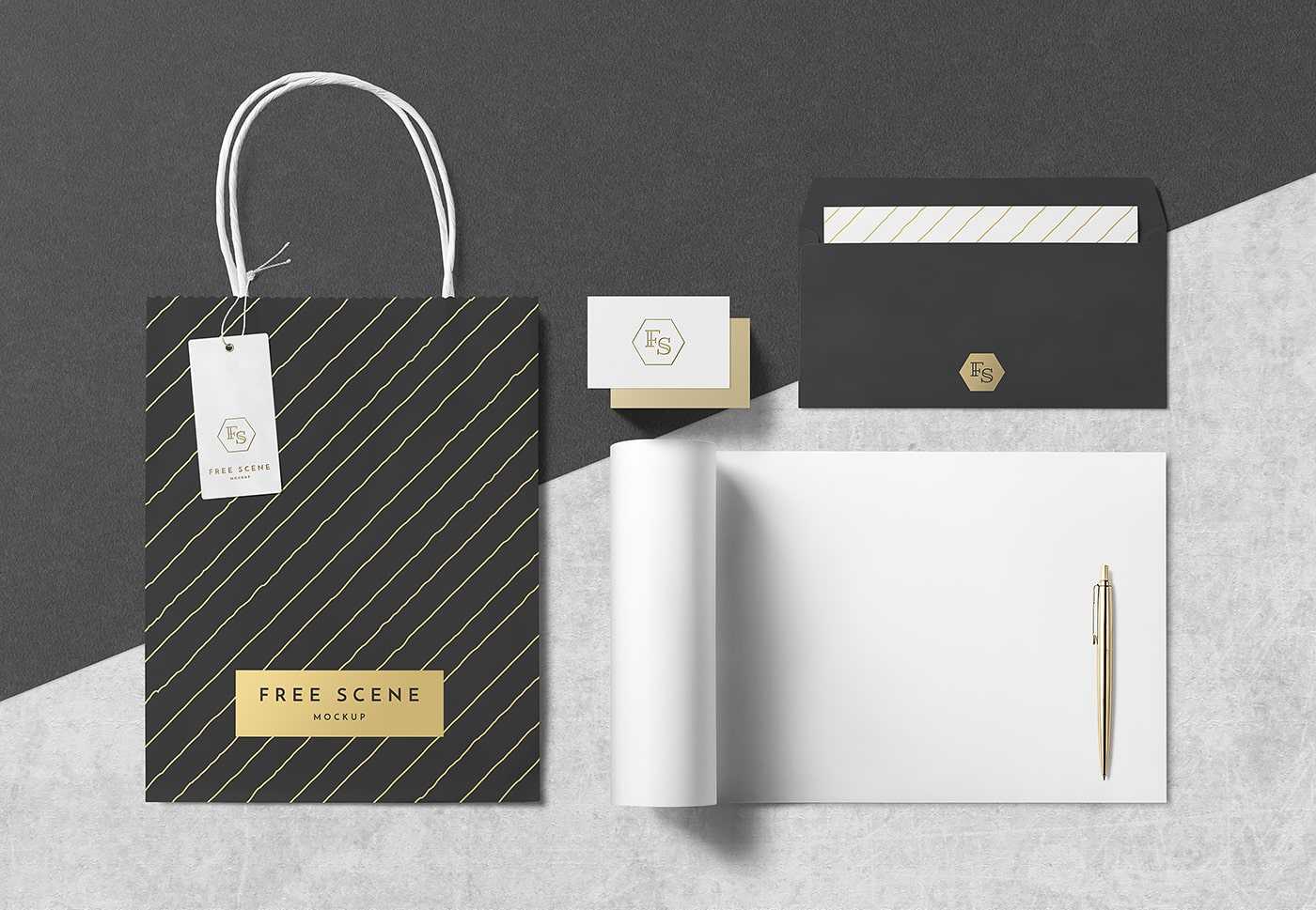 Free PSD Branding Scene Mockup