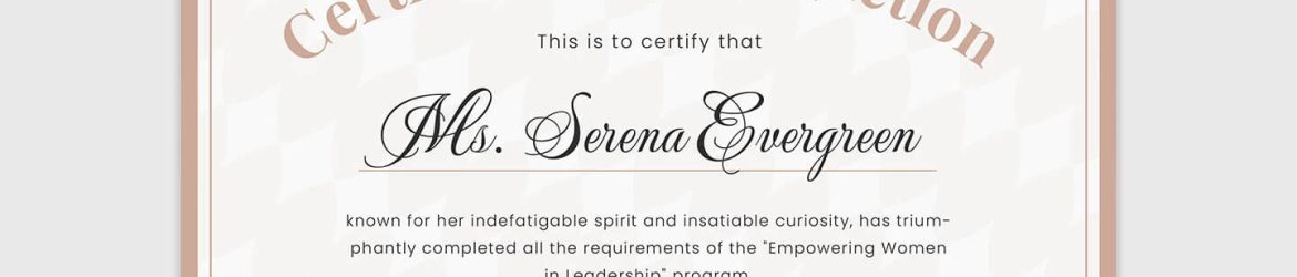 Free PSD Certificate of Completion Template