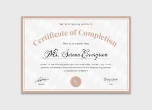 Free PSD Certificate of Completion Template