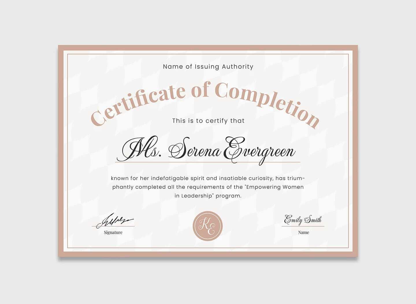 Free PSD Certificate of Completion Template