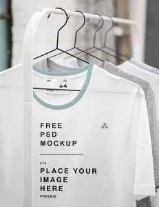 Free PSD Clothing Store Hanged T-Shirt Mockup