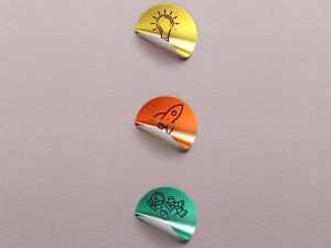 Free PSD Foil Sticker Mockup PSD