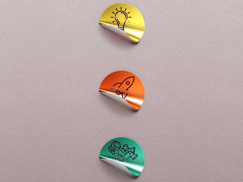 Free PSD Foil Sticker Mockup PSD