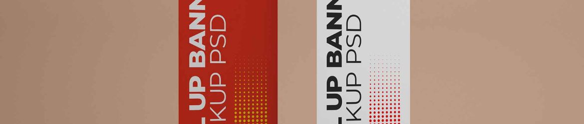 Free PSD Free 3 Roll-up Banner Mockup Set PSD