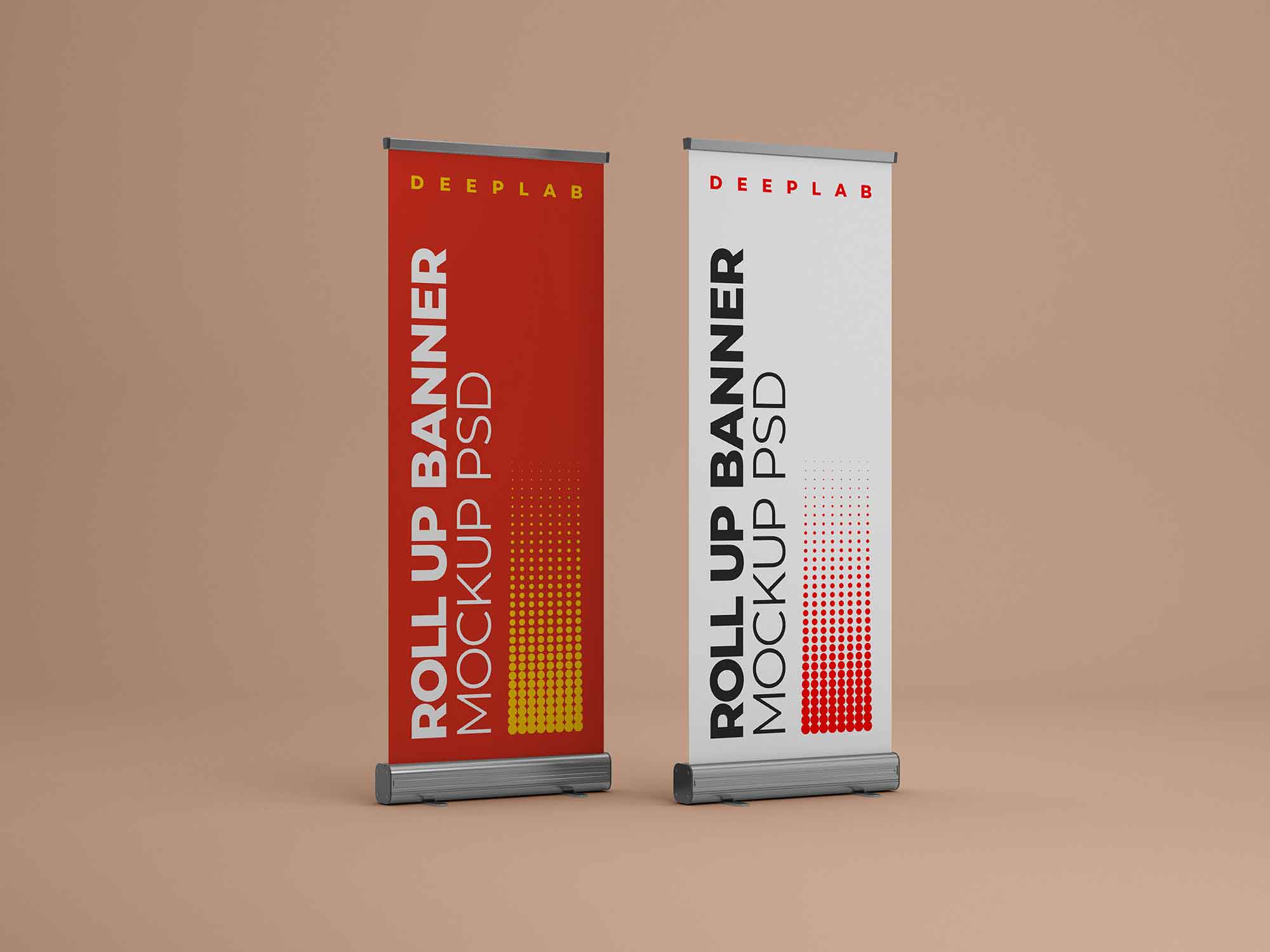 Free PSD Free 3 Roll-up Banner Mockup Set PSD