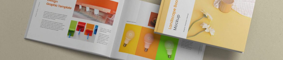 Free PSD Free Hardcover Landscape Book Mockup PSD