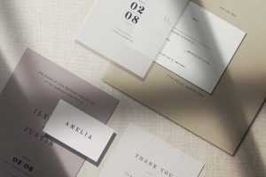 Free PSD Paper Branding Scene Mockup