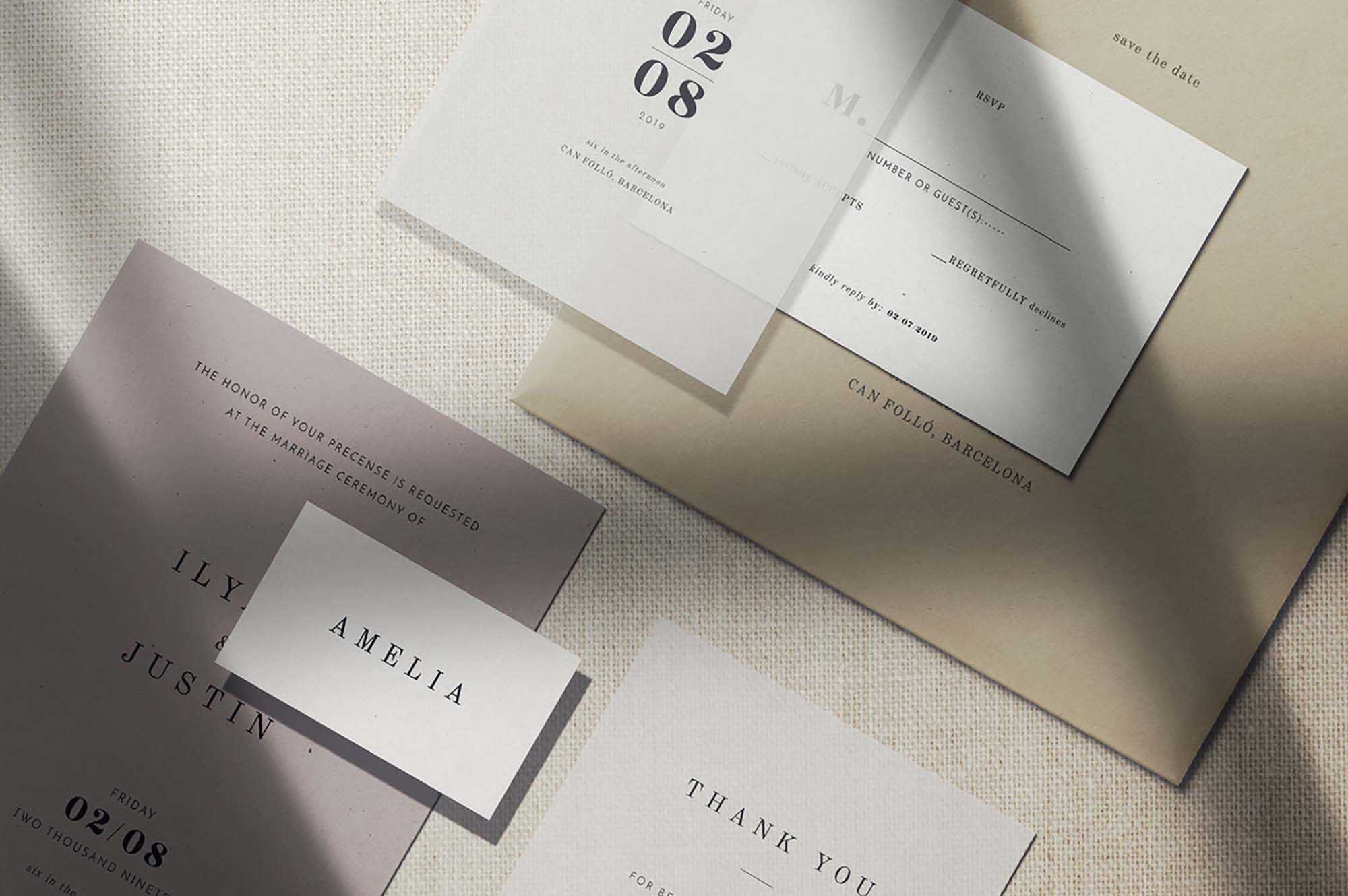 Free PSD Paper Branding Scene Mockup